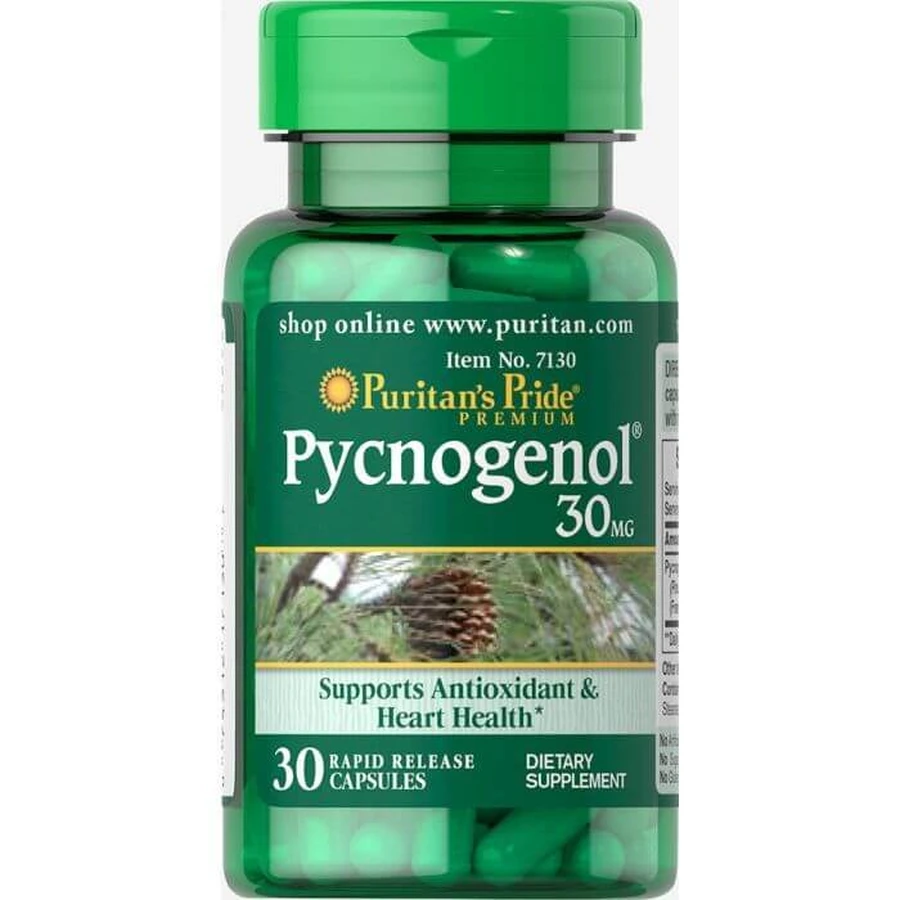 Пікногенол, Pycnogenol, Puritan's Pride, 30 мг, 30 капсул: ціни та характеристики