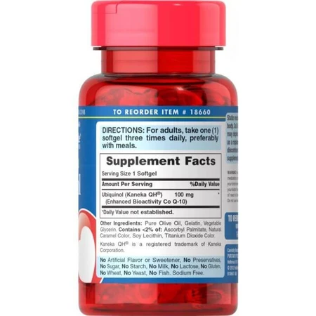 Убіхінол, Ubiquinol, Puritan's Pride, 100 мг, 60 гелевих капсул: ціни та характеристики