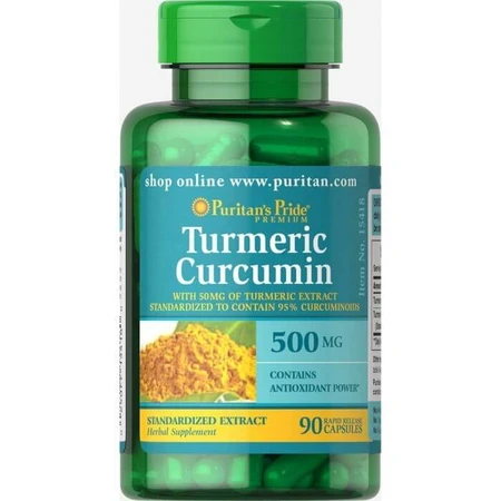 Куркумін, Turmeric Curcumin, Puritan's Pride, 500 мг, 90 капсул: ціни та характеристики