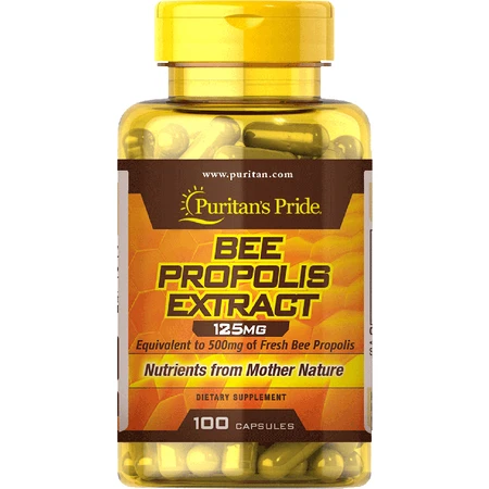 Прополіс, Bee Propolis, Puritan's Pride, экстракт, 125 мг, 100 капсул: ціни та характеристики