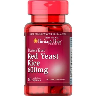 Красный дрожжевой рис, Red Yeast Rice, Puritan's Pride, 600 мг, 60 капсул