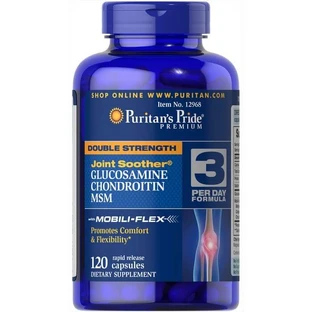 Глюкозамін, хондроїтин та МСМ, подвійна сила, Glucosamine, Chondroitin MSM, Puritan's Pride, 120 капсул