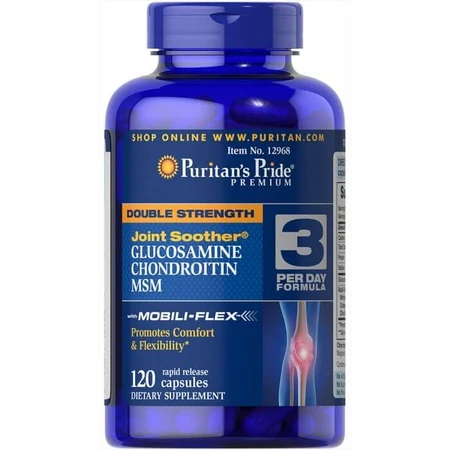 Глюкозамін, хондроїтин та МСМ, подвійна сила, Glucosamine, Chondroitin MSM, Puritan's Pride, 120 капсул: ціни та характеристики