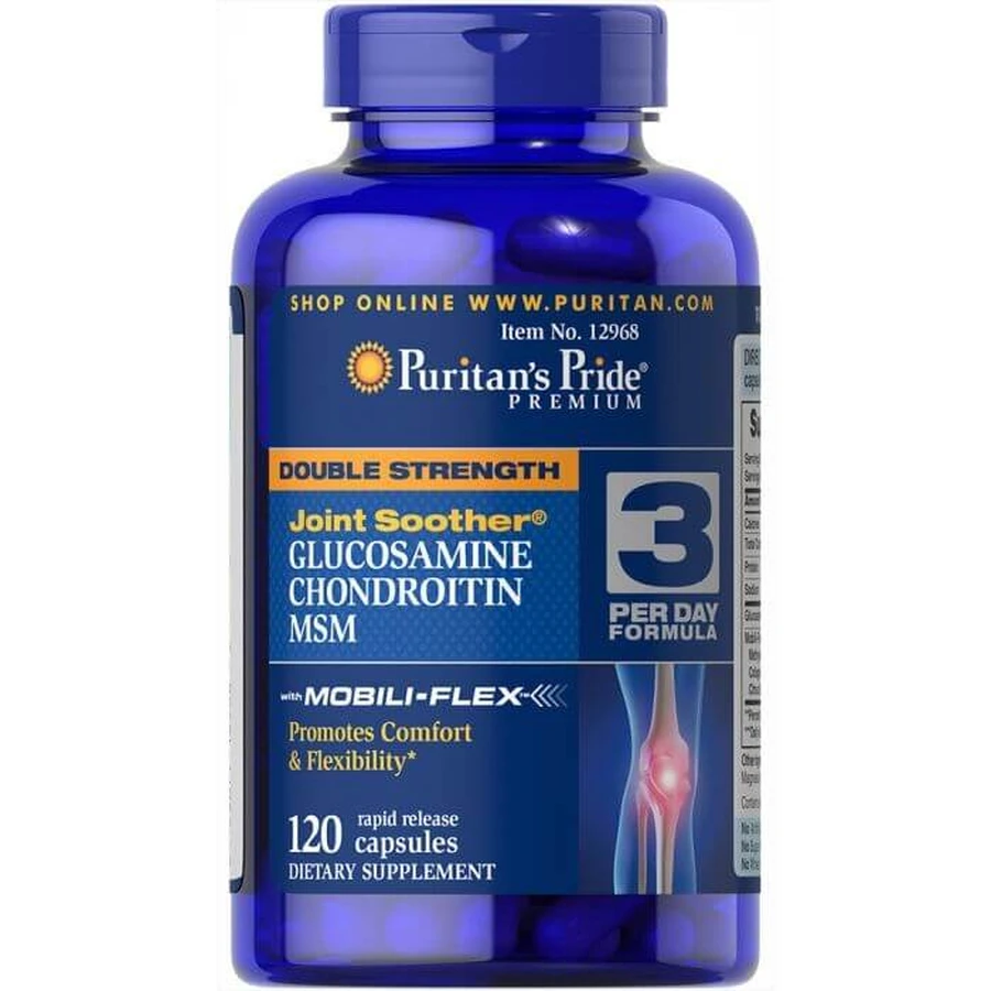 Глюкозамін, хондроїтин та МСМ, подвійна сила, Glucosamine, Chondroitin MSM, Puritan's Pride, 120 капсул: ціни та характеристики