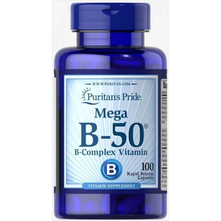 Витамины В-50 комплекс, Vitamin B-50 Complex, Puritan's Pride, 100 капсул: цены и характеристики