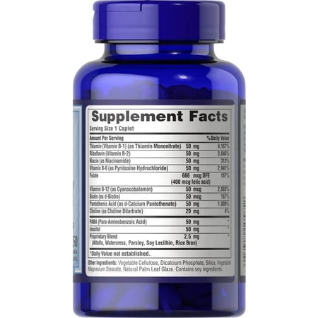Витамин В-50 комплекс, Vitamin B-50® Complex, Puritan's Pride, 250 каплет: цены и характеристики