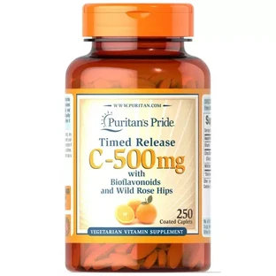 Вітамін С і біофлавоноїдами, Vitamin C-500 mg Rose hips Time Release, Puritan's Pride, 500 мг, 250 капсул
