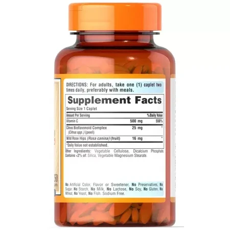 Вітамін С і біофлавоноїдами, Vitamin C-500 mg Rose hips Time Release, Puritan's Pride, 500 мг, 250 капсул: ціни та характеристики