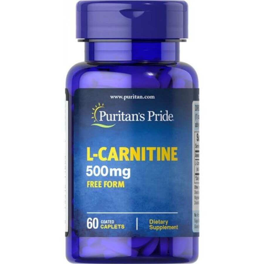 Л-карнітин, L-Carnitine, Puritan's Pride, 500 мг, 60 таблеток: ціни та характеристики