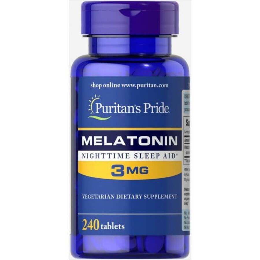 Мелатонін, Melatonin, Puritan's Pride, 3 мг, 240 таблеток: ціни та характеристики