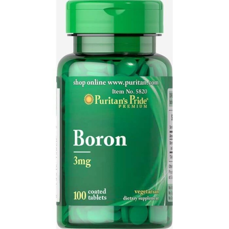 Бор, Boron, Puritan's Pride, 3 мг, 100 таблеток: ціни та характеристики