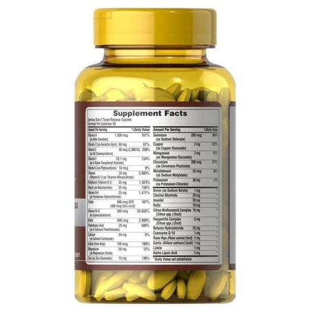 Мультивітаміни для літніх, Multivitamins for seniors Timed, Puritan's Pride, 100 капсул: ціни та характеристики
