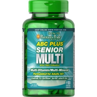 Мультивітаміни і мінерали 50+, ABC Plus Senior Multi, Puritan's Pride, без заліза, 120 капсул