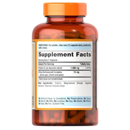 Вітамін C з біофлавоноїдами, Vitamin C with Bioflavonoids, Puritan's Pride, 1000 мг, 200 капсул: ціни та характеристики