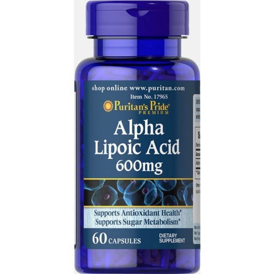 Альфа-ліпоєва кислота, Alpha Lipoic Acid, Puritan's Pride, 600 мг, 60 капсул: ціни та характеристики