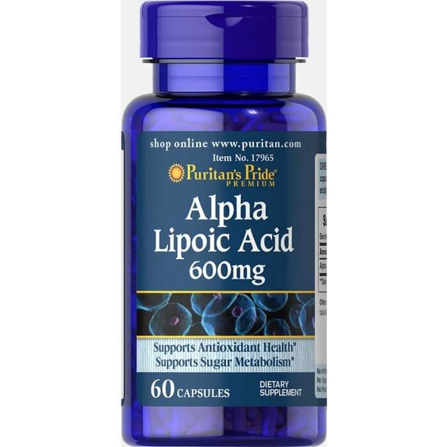 Альфа-липоевая кислота, Alpha Lipoic Acid, Puritan's Pride, 600 мг, 60 капсул: цены и характеристики