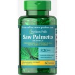Со Пальметто, Saw Palmetto, Puritan's Pride, стандартизированный экстракт, 320 мг, 60 гелевых капсул: цены и характеристики