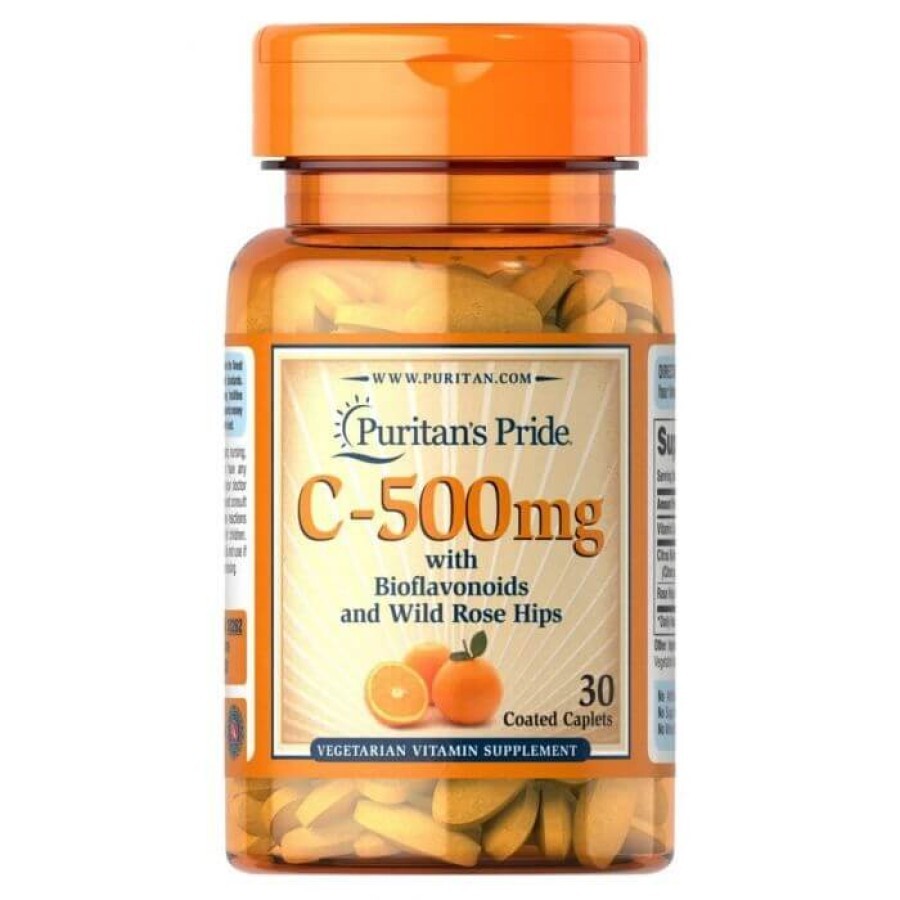 Витамин С с биофлавоноидами и шиповником, Vitamin C, Puritan's Pride, 500 мг, 30 капсул: цены и характеристики