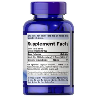 Кальцій цитрат + вітамін Д3, Calcium Citrate + Vitamin D3 Miniatures, Puritan's Pride, 200 таблеток