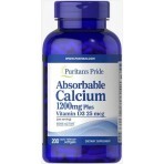 Кальцій і вітамін Д3, Absorbable Calcium with Vitamin D3, Puritan's Pride, 1200 мг / 1000 МО, 200 гелевих капсул: ціни та характеристики