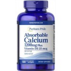 Кальций и витамин Д3, Absorbable Calcium with Vitamin D3, Puritan's Pride, 1200 мг/1000 МЕ, 100 капсул: цены и характеристики