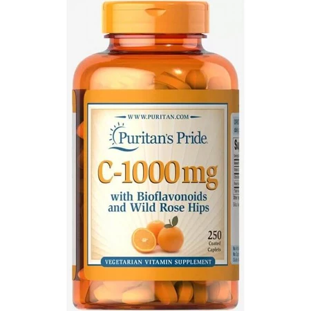 Вітамін C з біофлавоноїдами і шипшиною, Vitamin C, Puritan's Pride, 1000 мг, 250 капсул: ціни та характеристики