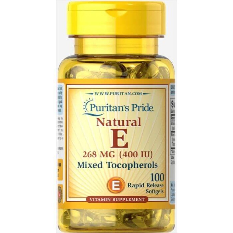 Витамин Е и смесь токоферолов, Vitamin E Mixed Tocopherols, Puritan's Pride, 400 МЕ, 100 капсул: цены и характеристики
