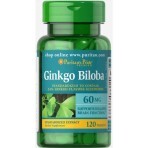 Гинкго Билоба экстракт, Ginkgo Biloba Standardized Extract, Puritan's Pride, 60 мг, 120 таблеток: цены и характеристики