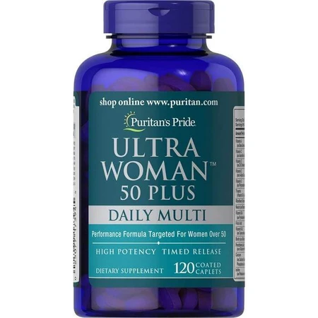 Мультивітаміни для жінок 50+, UltraWoman™ 50 Plus Multi-Vitamin, Puritan's Pride, 120 каплет: ціни та характеристики