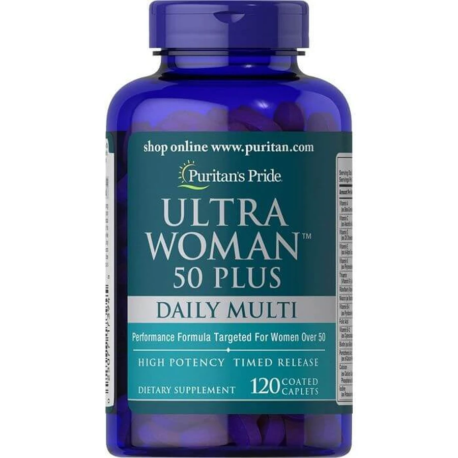 Мультивітаміни для жінок 50+, UltraWoman™ 50 Plus Multi-Vitamin, Puritan's Pride, 120 каплет: ціни та характеристики
