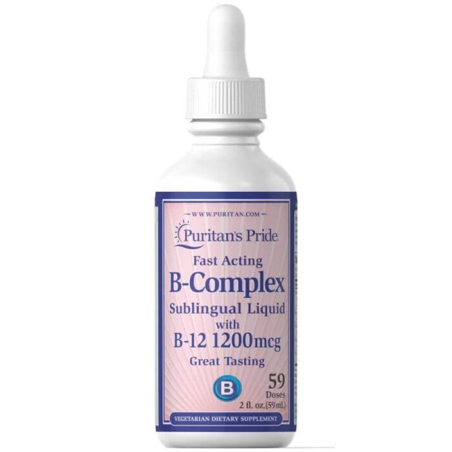 Комплекс витаминов В с витамином B-12, B-Complex, Puritan's Pride, сублингвальная жидкость, 59 мл: цены и характеристики