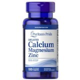Кальцій магній цинк, Chelated Calcium Magnesium Zinс, Puritan's Pride, 100 капсул