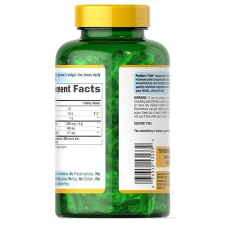 Масло вечерней примулы с ГЛК, Evening Primrose Oil, Puritan's Pride, 1300 мг, 120 гелевых капсул: цены и характеристики