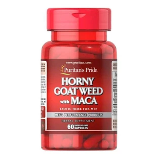 Горянка и Мака, Horny Goat Weed with Maca, Puritan's Pride, 500 мг/75 мг, 60 капсул