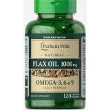 Лляна олія, Flax Oil, Puritan's Pride, 1000 мг, натуральне, 120 гелевих капсул