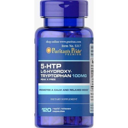 5-гидрокситриптофан, 5-HTP, Puritan's Pride, 100 мг, 120 капсул