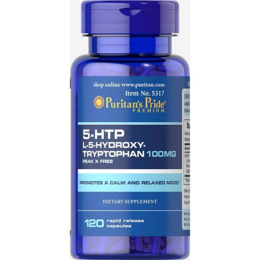 5-гидрокситриптофан, 5-HTP, Puritan's Pride, 100 мг, 120 капсул: цены и характеристики