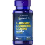 Аргинин, орнитин и лизин, L-Arginine L-Ornithine L-Lysine, Puritan's Pride, 60 капсул: цены и характеристики
