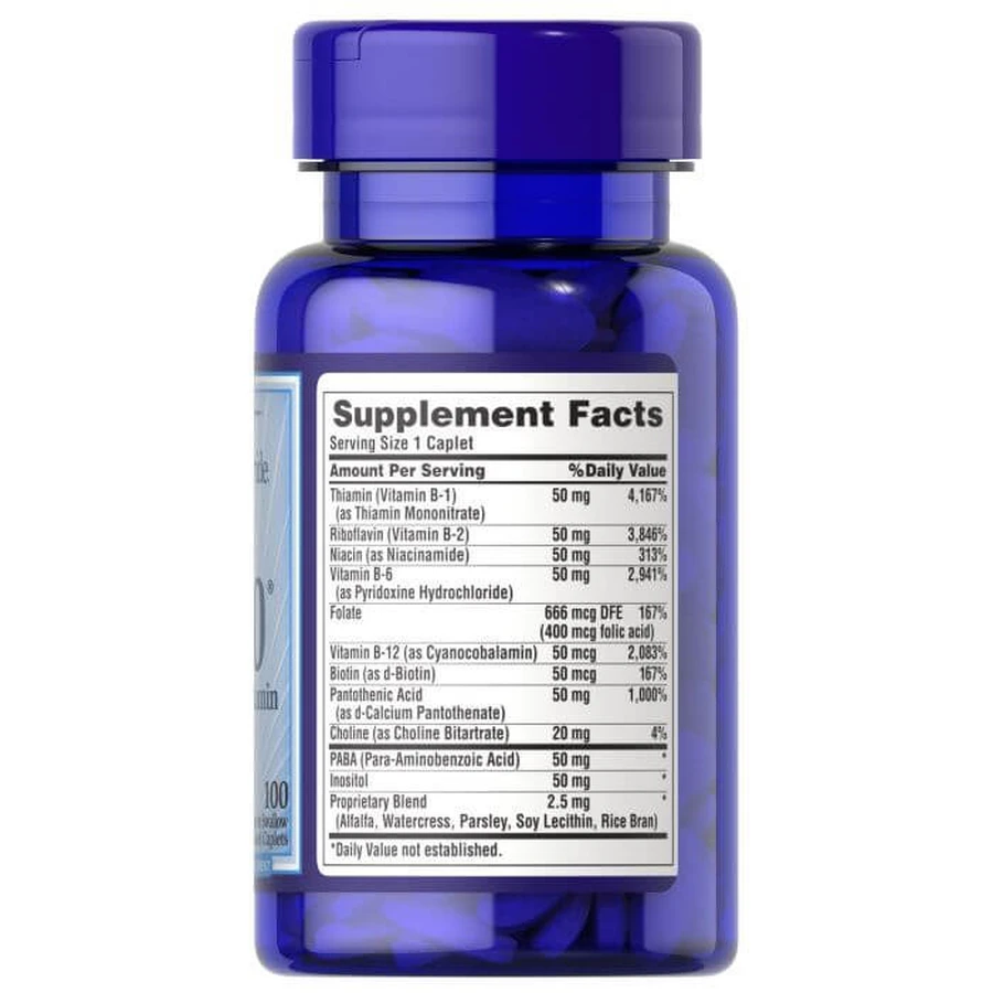 Витамин В-50 комплекс, Vitamin B-50® Complex, Puritan's Pride, 100 каплет: цены и характеристики