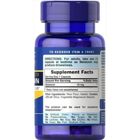 Мелатонин, Melatonin, Puritan's Pride, 10 мг, 120 капсул: цены и характеристики
