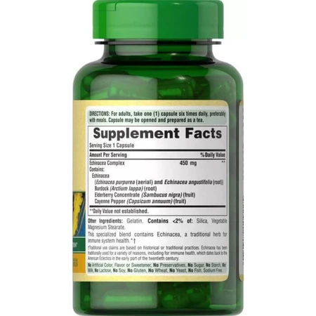 Эхинацея комплекс, Echinacea Complex, Puritan's Pride, 100 капсул: цены и характеристики
