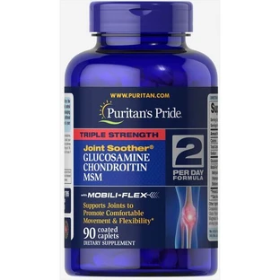 Глюкозамін хондроїтин і МСМ, Triple Strength Glucosamine, Chondroitin & MSM, Puritan's Pride, 90 капсул