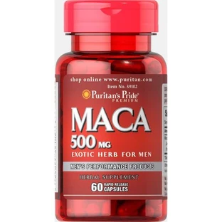 Мака, Maca, Puritan's Pride, 500 мг, 60 капсул
