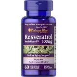 Ресвератрол, Resveratrol, Puritan's Pride, 100 мг, 60 гелевих капсул з швидким вивільненням