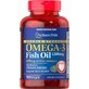 Омега-3 рыбий жир, Omega-3 Fish Oil, Puritan&#39;s Pride, двойная сила, 1200/600 мг, 90 капсул