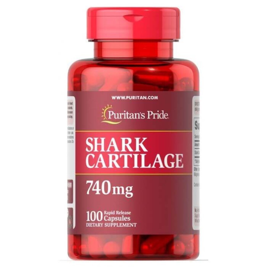 Акулий хрящ, Shark Cartilage, Puritan's Pride, 740 мг, 100 капсул: цены и характеристики