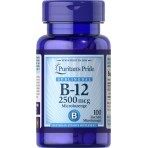 Витамин B-12,Vitamin B-12, Puritan's Pride, сублингвальный, 2500 мкг, 100 микропастилок: цены и характеристики