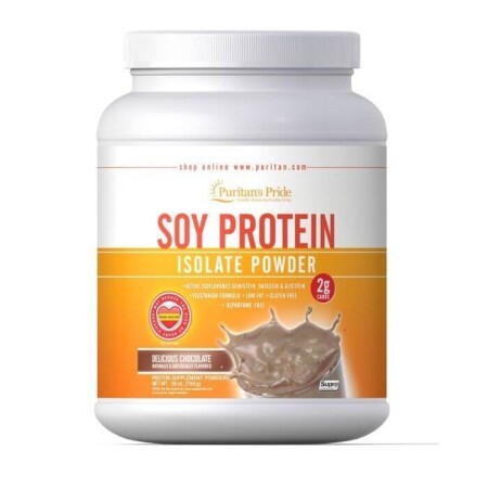 Соєвий протеїн, soy Protein Isolate, Puritan's Pride, порошок, смак шоколаду, 793 г