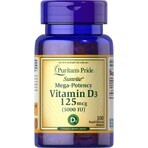 Витамин Д3, Vitamin D3, Puritan's Pride, 5000 МЕ, 100 капсул: цены и характеристики