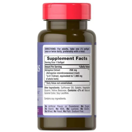 Астрагал екстракт, Astragalus Extract, Puritan's Pride, 1000 мг, 100 гелевих капсул: ціни та характеристики